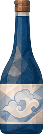 Nigori sake bottle illustration