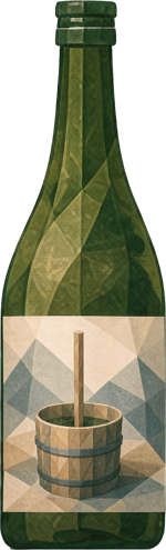 Kimoto and Yamahai sake bottle illustration