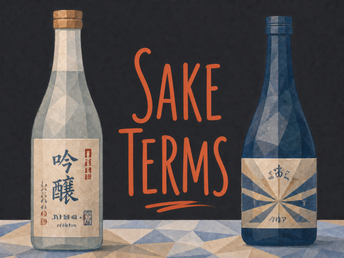 Illustration representing sake vocabulary and terminology